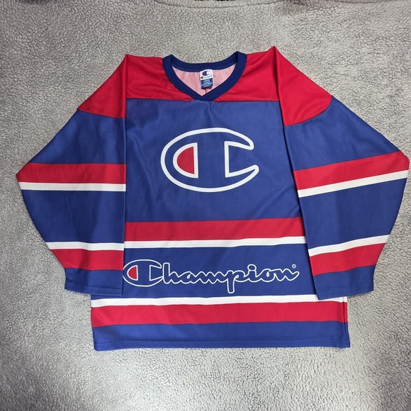 Champion Other - Vintage Champion Big Logo Hockey Jersey 90s Throwback Size Large‎